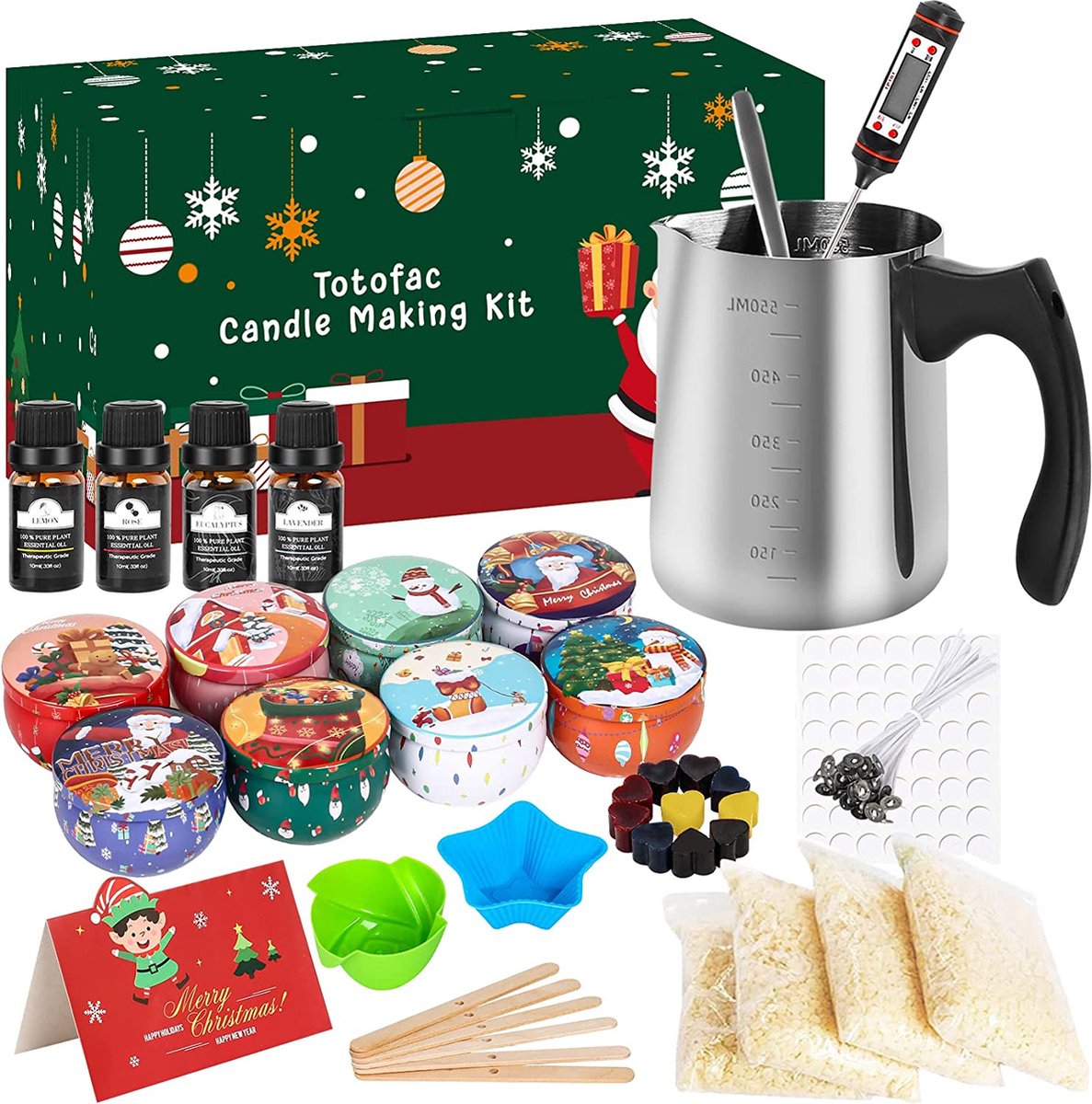 Kaarsenmakerset DIY Kaarsen handwerk - kaars Craft Set, Wicks, Essences, kleurstoffen 16 stuks