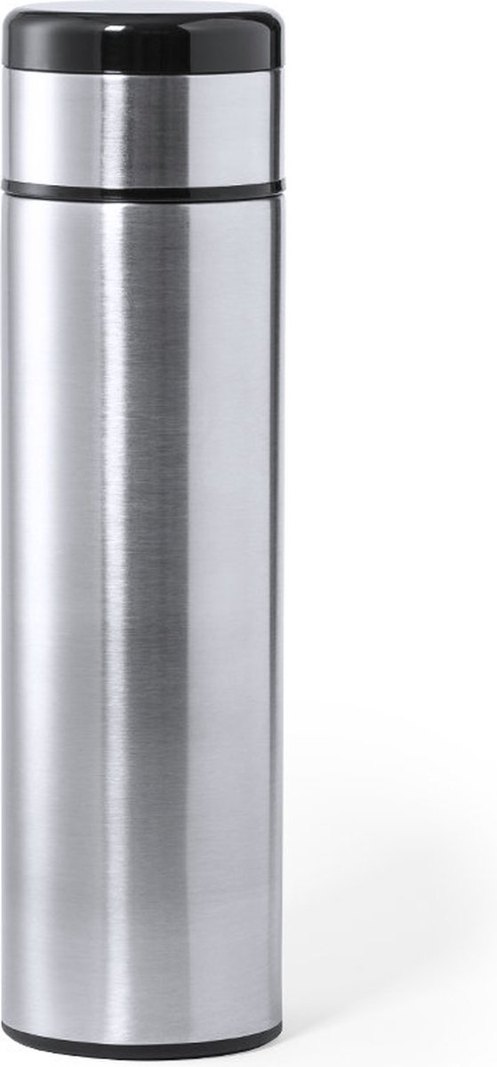 Thermosfles - Thermosbeker - Met temperatuurmeter - Dubbelwandig - RVS - 420 ml