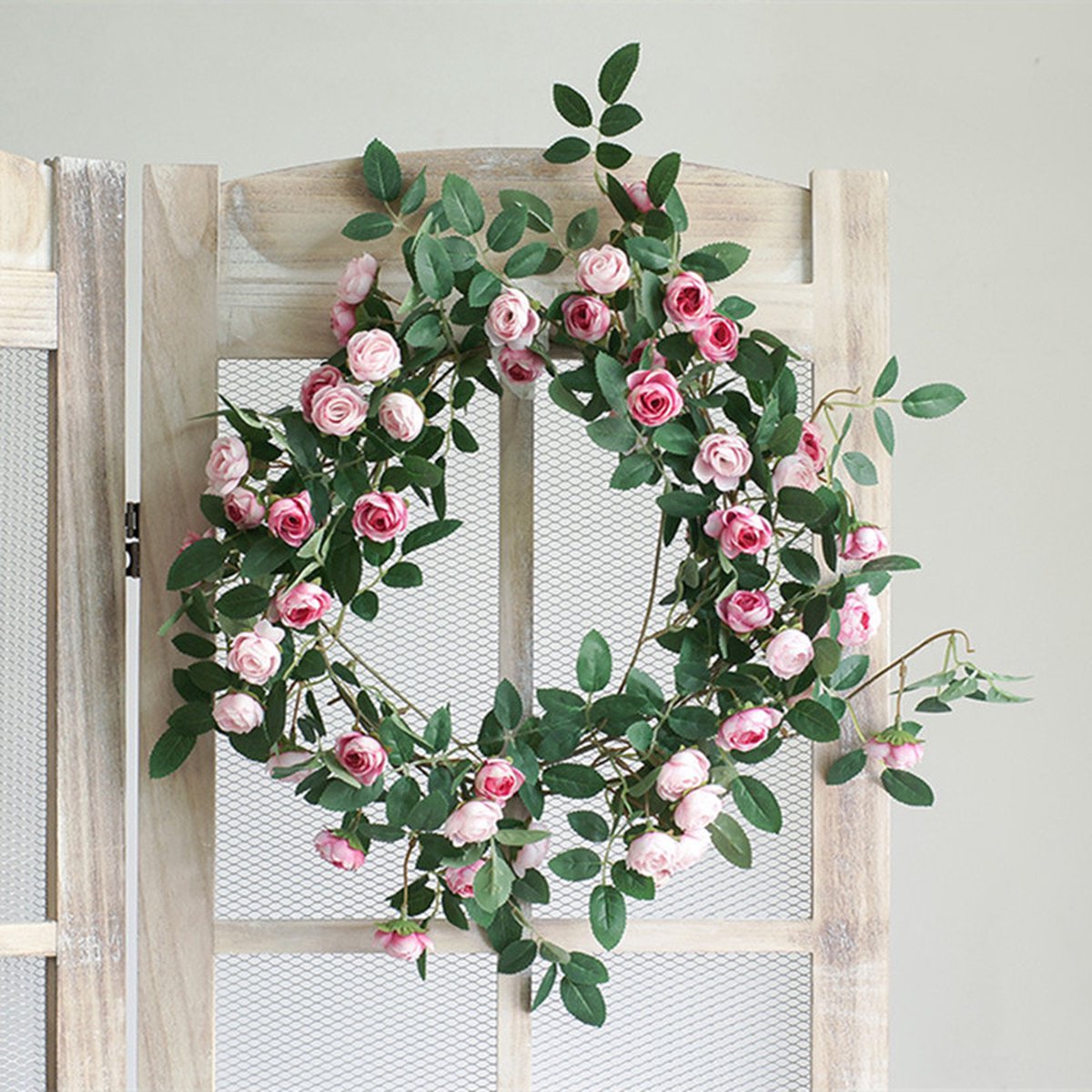 SHACOS 3 stks 6 m Kunstmatige Bloem Slinger Pioen Rozen Garland Wijnstok Opknoping Bloemen Klimop voor Bruiloft Boog Tafel Achtergrond Muur, Champagne