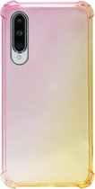 ADEL Siliconen Back Cover Softcase Hoesje Geschikt voor Y9s/ Huawei P Smart Pro - Kleurovergang Roze Geel