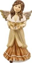 Goebel - Kerst | Decoratief beeld / figuur Engel warme wintergroeten geel | Aardewerk - 25cm