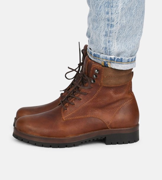 PS Poelman MARIO Heren Hoge Veter Schoenen Donker Bruin Maat 46 bol