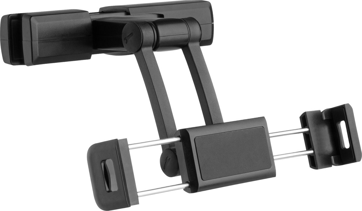 kwmobile Tablethouder voor in de auto - Universele, verstelbare houder voor mobiele telefoons - Voor auto of vliegtuig - In zwart