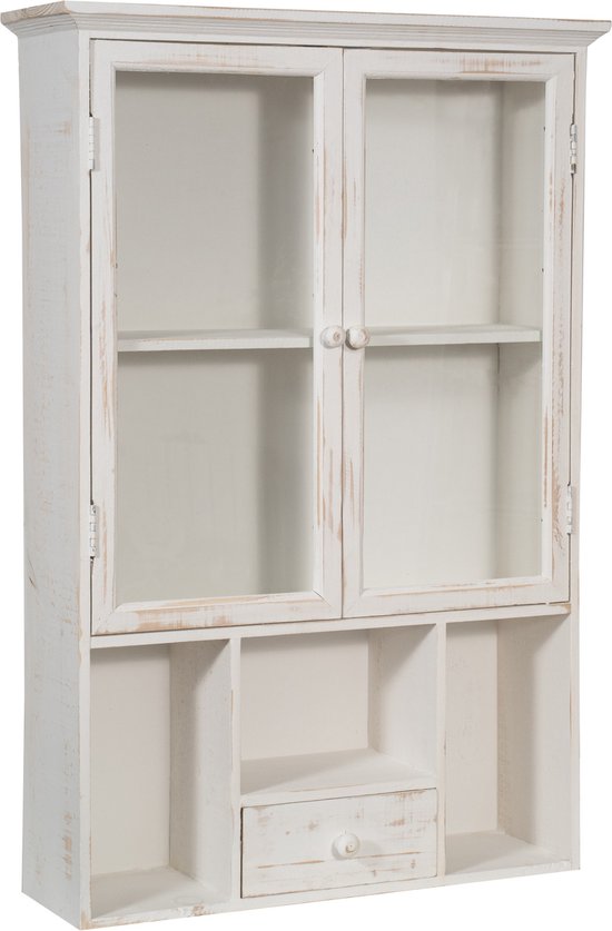 Sopraporta En Bois Blanc Vieilli – L57xPR6xH20 Cm – Fabrication Italienne