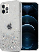 Cadorabo Hoesje voor Apple iPhone 12||Apple iPhone 12 Pro in Transparant met Glitter - Beschermhoes van flexibel TPU silicone met fonkelende glitters Case Cover Etui