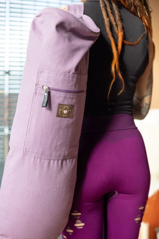 Yogatas met trekkoord katoen eco lavendelpaars - Lotus van Lotus — afbeelding 5