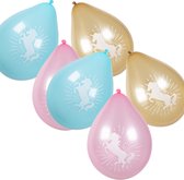Boland 12x Eenhoorn themafeest ballonnen -  ca. 25 cm - Feestversiering en decoraties