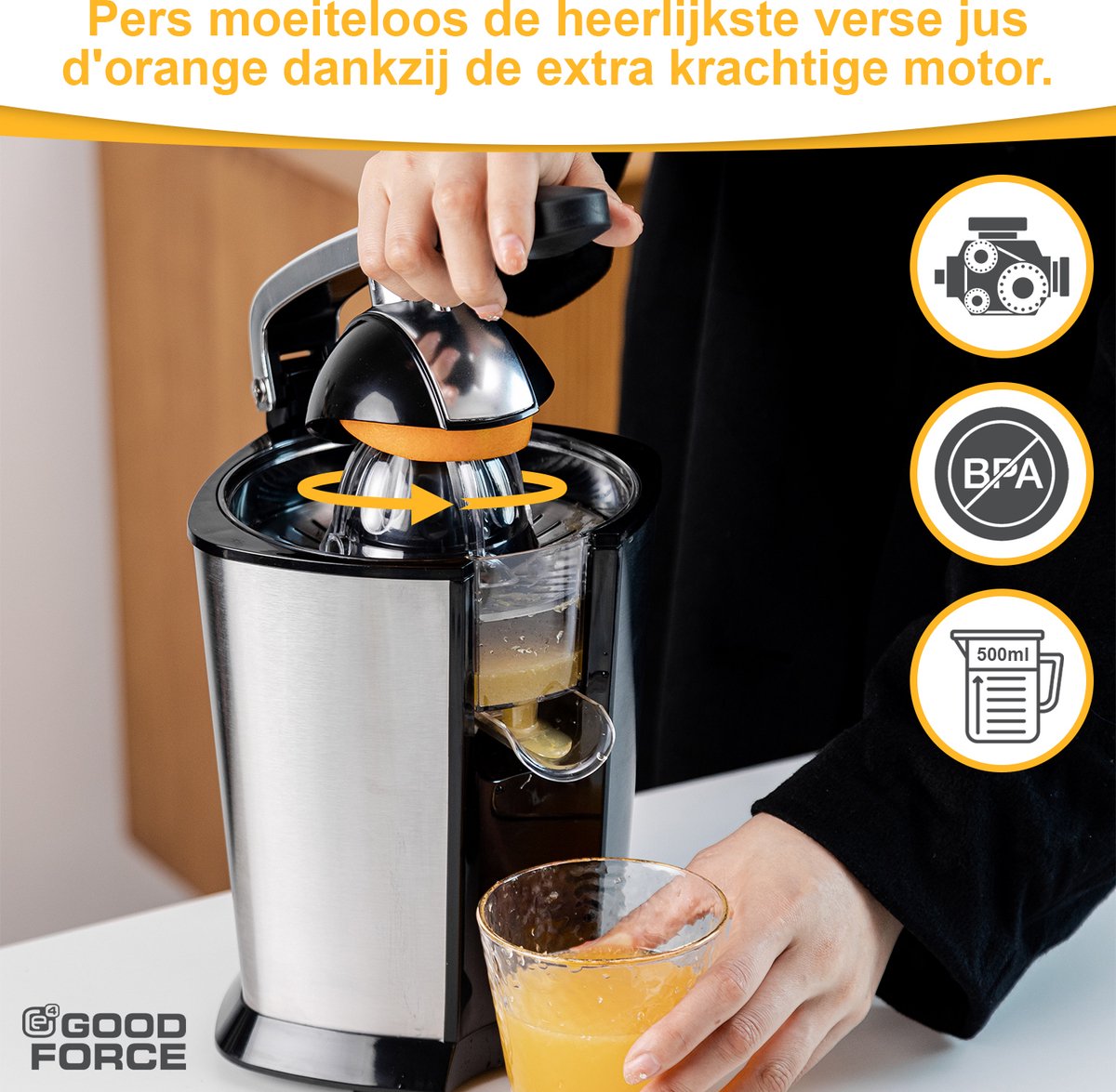 GoodForce Citruspers - Elektrische Sinaasappelpers thumbnail 3