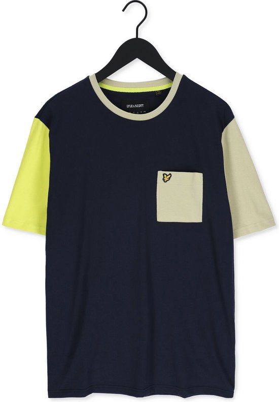 Lyle & Scott Contrast T-shirt Polo's & T-shirts Heren - Polo shirt - Donkerblauw - Maat XS