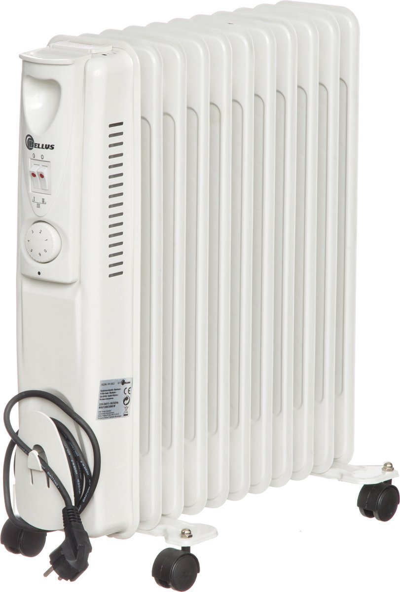 Bellus - Oliegevulde Radiator Elektrisch - Olieradiator 2000 watt – Oliegevulde radiator - Elektrische Kachel - Wit