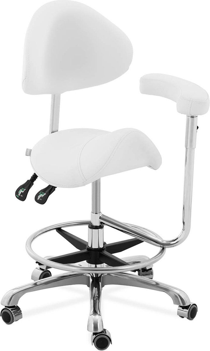 Goedkoopste physa - Zadel stoel met armleuning - 51-61 cm - 150 kg - Wit