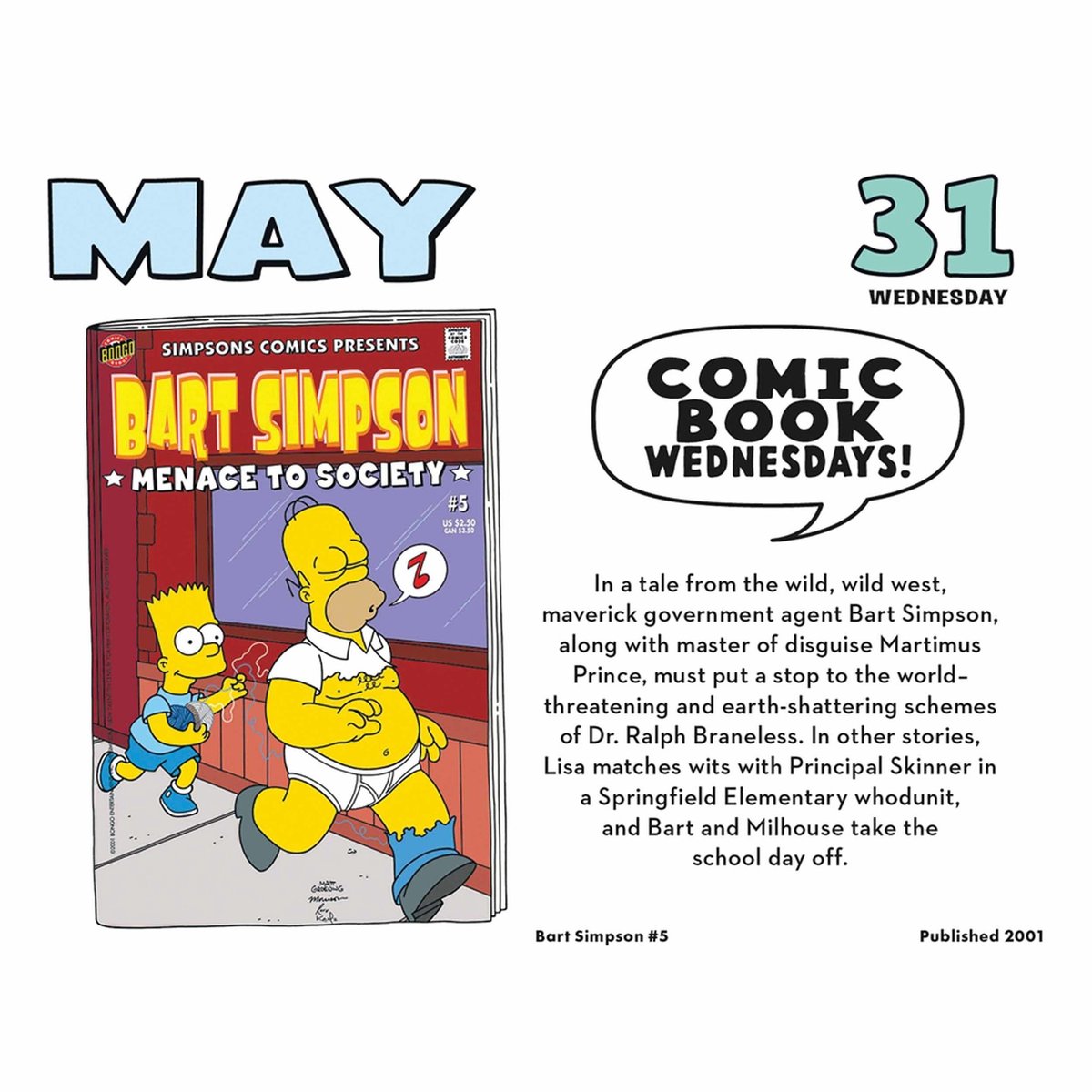 Calendrier Simpsons 2023 en boîte