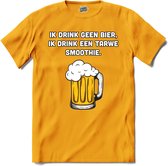 Geen bier maar een tarwe smoothie - Bier kleding cadeau - bierpakket kado idee - grappige bierglazen drank feest teksten en zinnen - T-Shirt - Heren - Geel - Maat 3XL