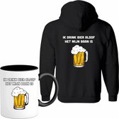 Bier drinken is mijn baan  - Bier kleding cadeau - bierpakket kado idee - grappige bierglazen drank feest teksten en zinnen - Vest met mok - Dames - Zwart - Maat S