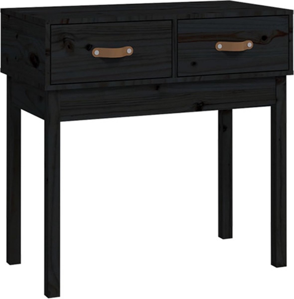 vidaXL Wandtafel - 76,5x40x75 - cm - massief - grenenhout - zwart