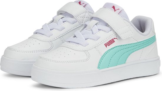PUMA Caven AC+ PS Unisex Sneakers - White/Mint/GlowingPink - Maat 28