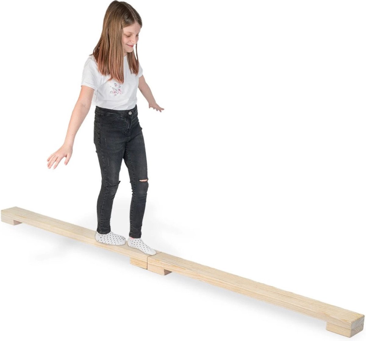 Houten Turnbalk Gratis oefenvideo`s Ideale compacte balk om thuis oefeningen op te turnen | Twee losse delen
