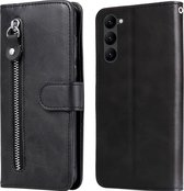 Mobigear Telefoonhoesje geschikt voor Samsung Galaxy S23 Plus Hoesje | Mobigear Zipper Bookcase Portemonnee | Pasjeshouder voor 3 Pasjes | Telefoonhoesje voor Pinpas / OV Kaart / Rijbewijs - Zwart