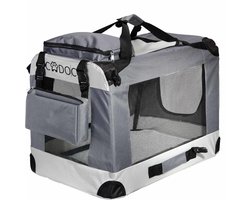 Cadoca Reisbench voor Hond & Kat – Opvouwbaar incl. Deken – Maat M 60 x 42 x 44 cm