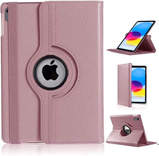 Hoes geschikt voor iPad 2022 (10.9) 10e generatie draaibare bookcase 360° Case - Rosegoud