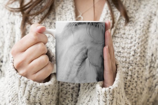 Mug - Mug à café - Cheval - Animaux - Portrait - Wit - Mugs - 350 ML - Tasse - Mugs à café - Mug à thé - Décoration Sinterklaas - Distribution de cadeaux pour enfants - Cadeaux chaussures Sinterklaas