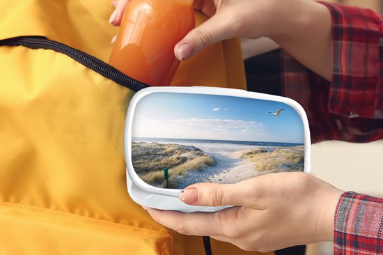 Boîte à pain Wit - Lunch box - Boîte à pain - Dune - Mouette - Plage - Mer - Soleil - 18x12x6 cm - Adultes