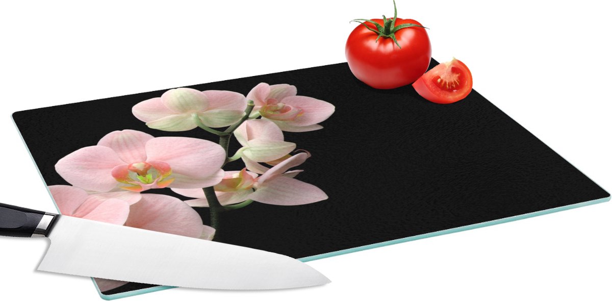 Glazen Snijplank - 39x28 - Orchidee - Bloemen - Roze - Stilleven - Flora - Snijplanken Glas