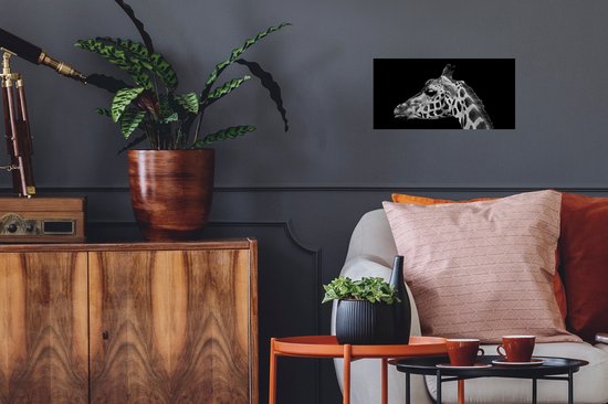 Muurstickers - Sticker Folie - Dieren - Giraffe - Zwart - Wit - 40x20 cm - Plakfolie - Muurstickers Kinderkamer - Zelfklevend Behang - Zelfklevend behangpapier - Stickerfolie