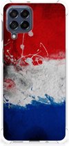Telefoon Hoesje Geschikt voor Samsung Galaxy M53 Leuk Hoesje met transparante rand Nederlandse Vlag