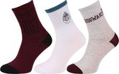 Harry Potter - Dames lange sokken, 3 paar warme sokken, bordeaux, grijs, wit OEKO-TEX / 37-42