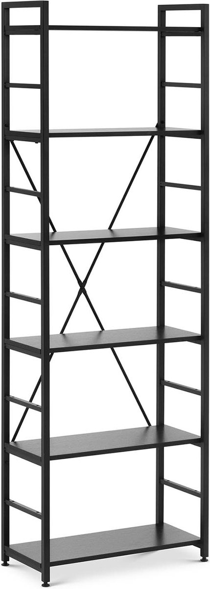 boekenkast industrieel - 28 x 60 x 182 cm - 150 kg - zwart - Fromm & Starck