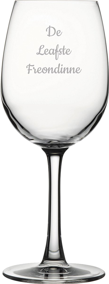 Gegraveerde witte wijnglas 36cl De Leafste Freondinne