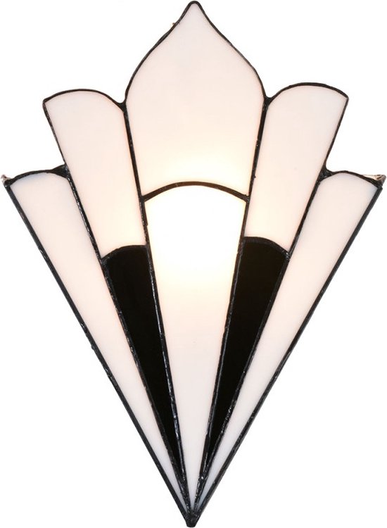 LumiLamp Wandlamp Tiffany 36*3*21 cm Creme Glas Muurlamp Sfeerlamp Tiffany Lamp