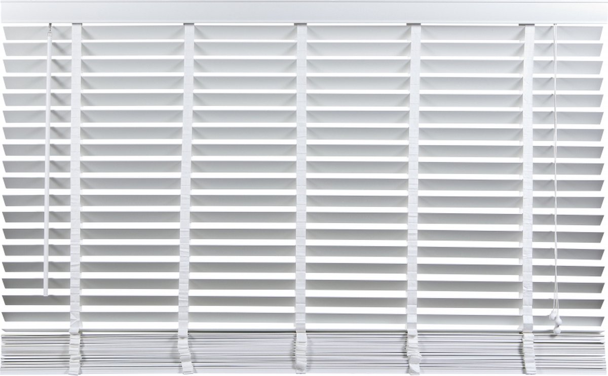 Woonexpress Houten Jaloezie Wit 200x180 cm (BxH) Lamelbreedte 50 mm