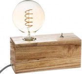 Tafellamp voet - Natuurlijke houten basis vintage Industri le stijl voor Gloeilamp