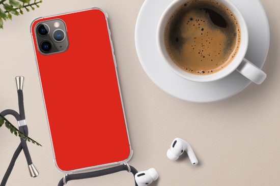Max Power Digital Coque Avec Corde Pour IPhone 13 - Étui Silicone Souple Rouge Avec Cordon Suspendu Au Cou