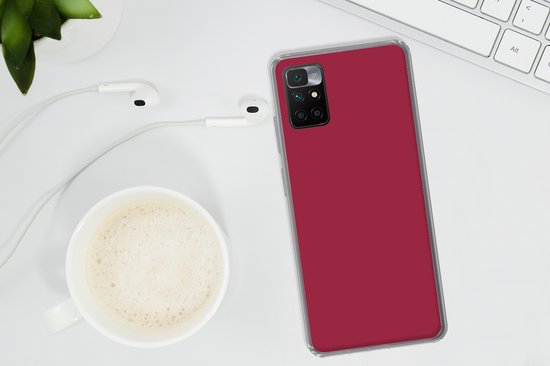 Coque de téléphone compatible avec Xiaomi Redmi 10 - Rouge - Couleur unie - Coque en Siliconen