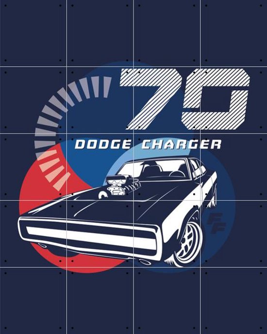 IXXI Dodge Charger Red and Blue - Wanddecoratie - Kinderposters