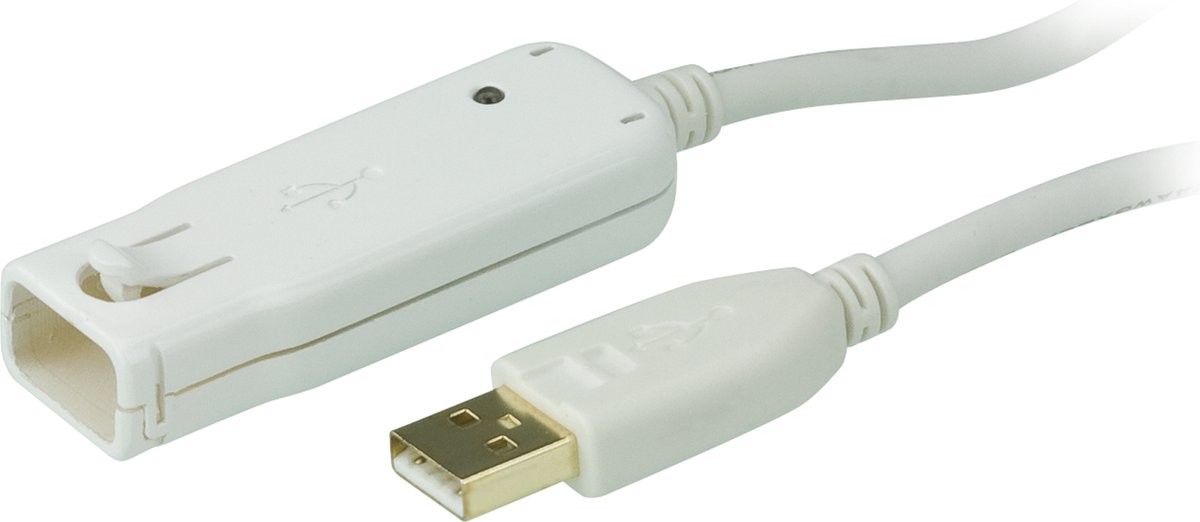 Actieve USB 2.0 Verlengkabel USB A Male - USB A Female 12 m Ivoor