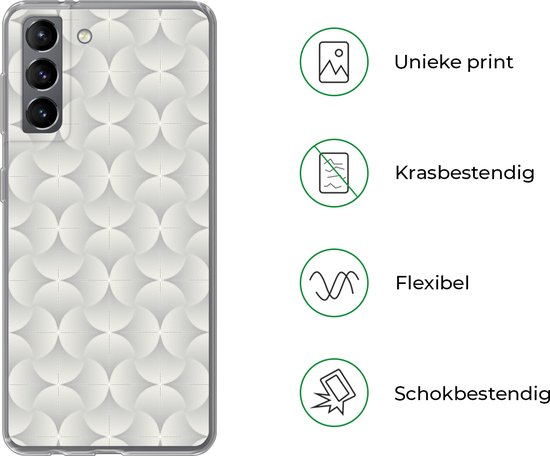 Coque Samsung Galaxy S21 - Motifs - Argent - Rétro - Coque de téléphone en Siliconen -