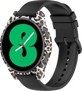 Strap-it Samsung Galaxy Watch 4 - 40mm PC case - brown leopard - hoesje - beschermhoes - protector - bescherming