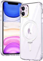 Apple iPhone 11 Hoesje Back Cover Kickstand compatibel met MagSafe Transparant