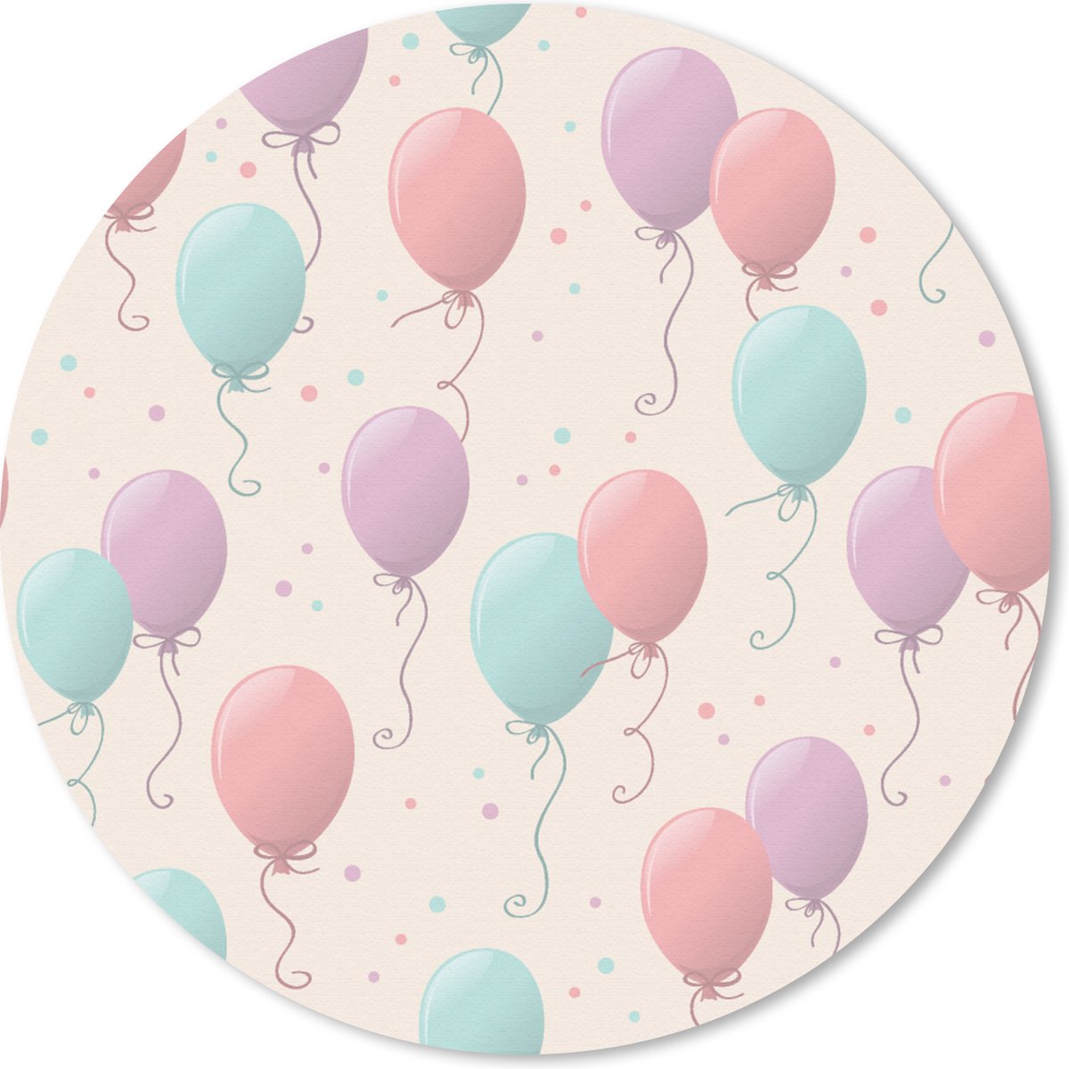 Muismat rond 30x30 cm - Mousepad Patronen - Verjaardag - Ballonnen - Ronde muismatten