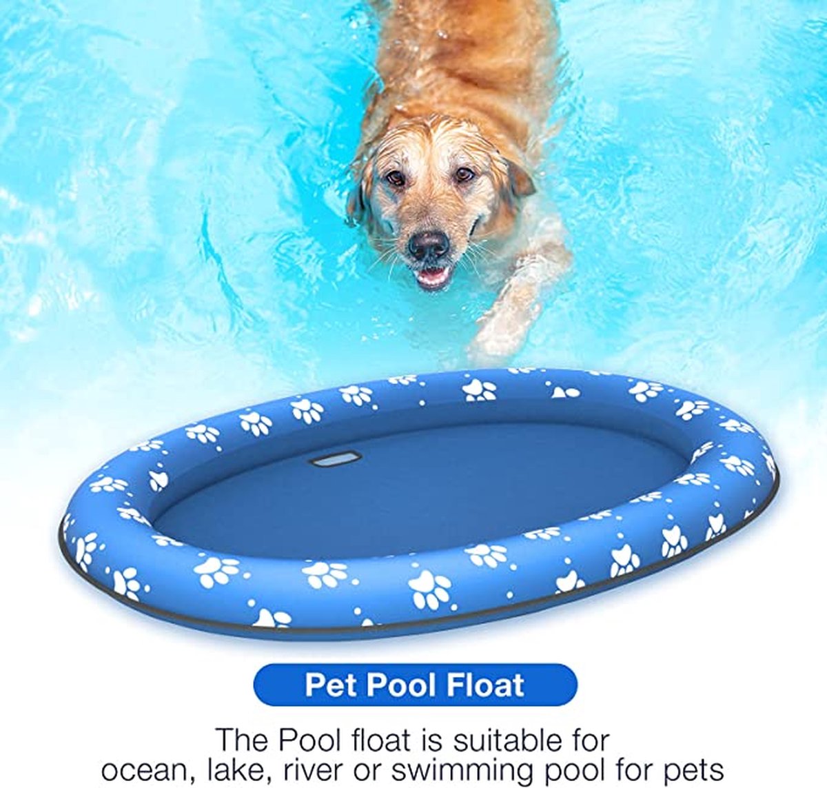 Pool Floats voor honden, huisdier opblaasbare drijvende rij, hond drijvend vlot, zwembad speelgoed zwembad float voor honden onder de 40kg