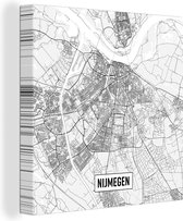 Tableau sur toile City Map Nijmegen - 90x90 cm - Décoration murale