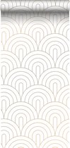ESTAhome papier peint motif art déco blanc et or - 139215-0,53 x 10,05 m