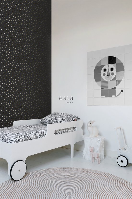 ESTAhome papier peint motif graphique noir et or - 139128