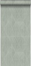 ESTAhome eco-texture vliesbehang origami motief lichtgrijs - 148708 - 0,53 x 10,05 m