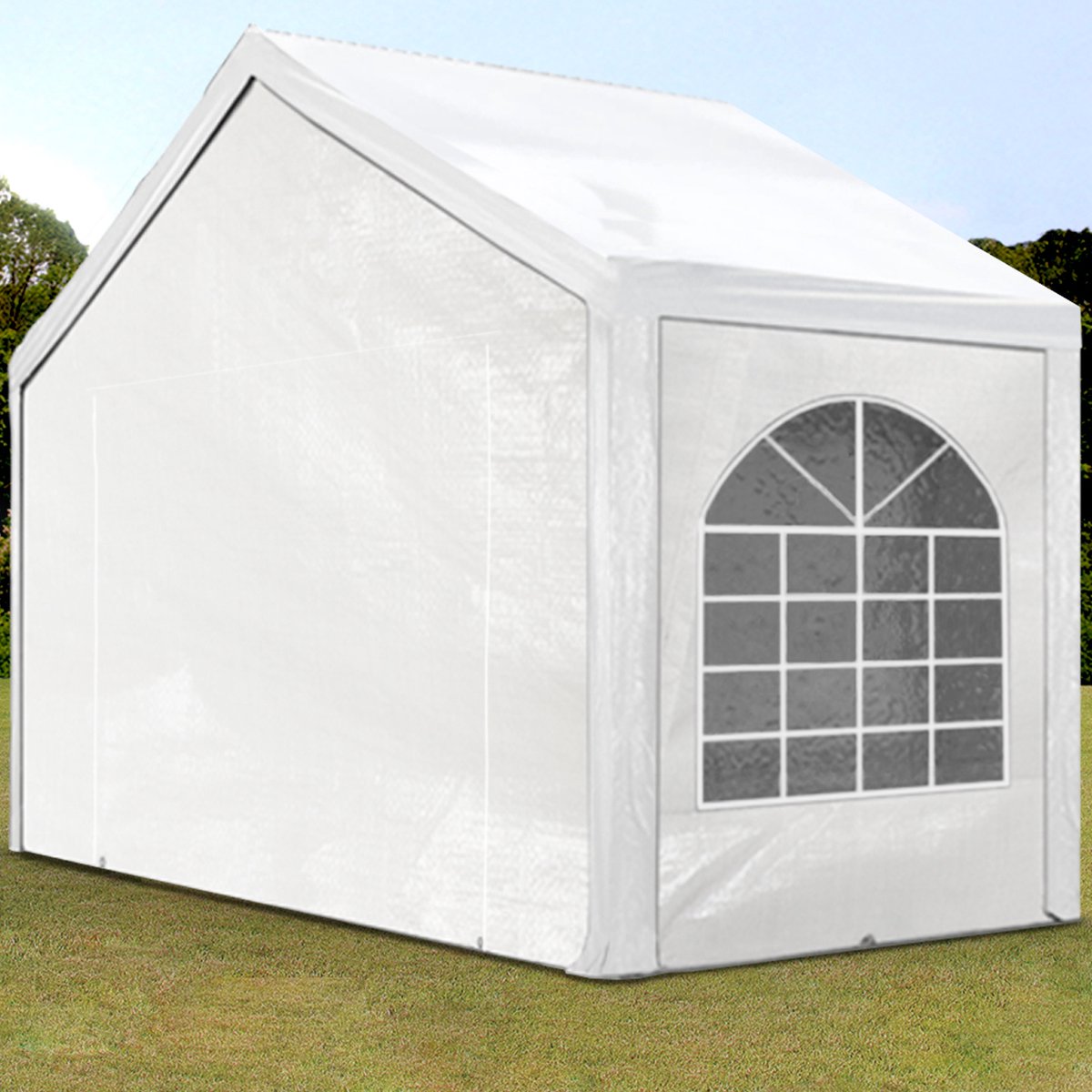 Bol.com Hoogwaardige Partytent 4x2 m van PE 450 N zeil tuintent feesttent waterdicht in Wit aanbieding
