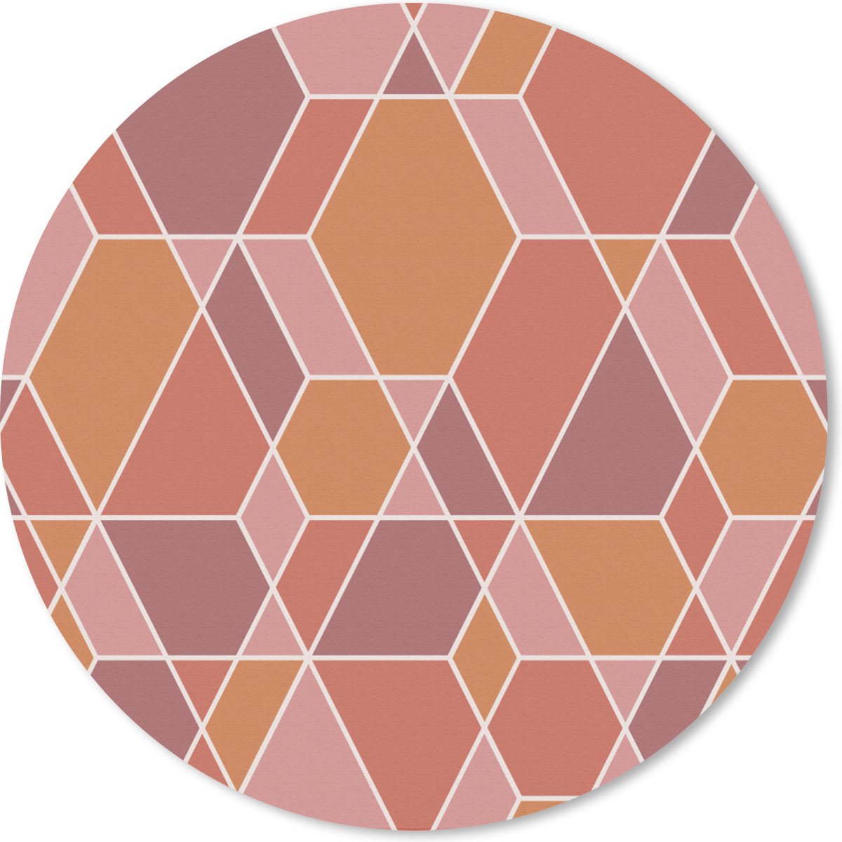 Muismat rond 20x20 cm - Mousepad Geometrie - Mozaïek - Patroon - Ronde muismatten